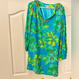 Lilly Pulitzer dress with embellished neckline
